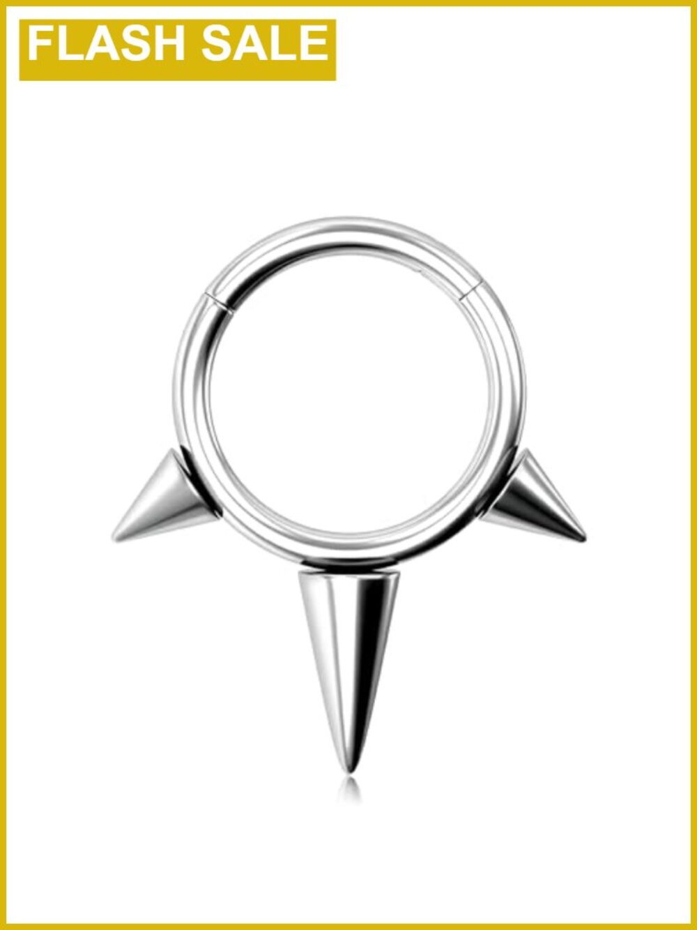 Spike Septum Ring 16G Stainless Steel 316L Hinged Segment Piercing Jewelry for